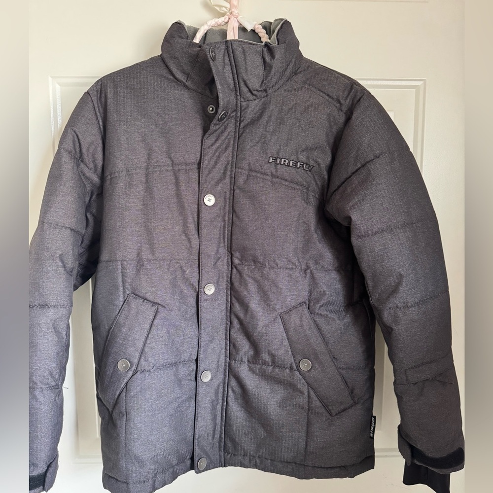 FIREFLY NYLON/Polyester fleece lined boys coat charcoal colored-SZ M